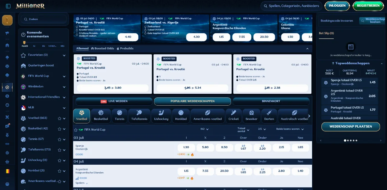 Sportweddenschappen en spelen met crypto bij Millioner Casino